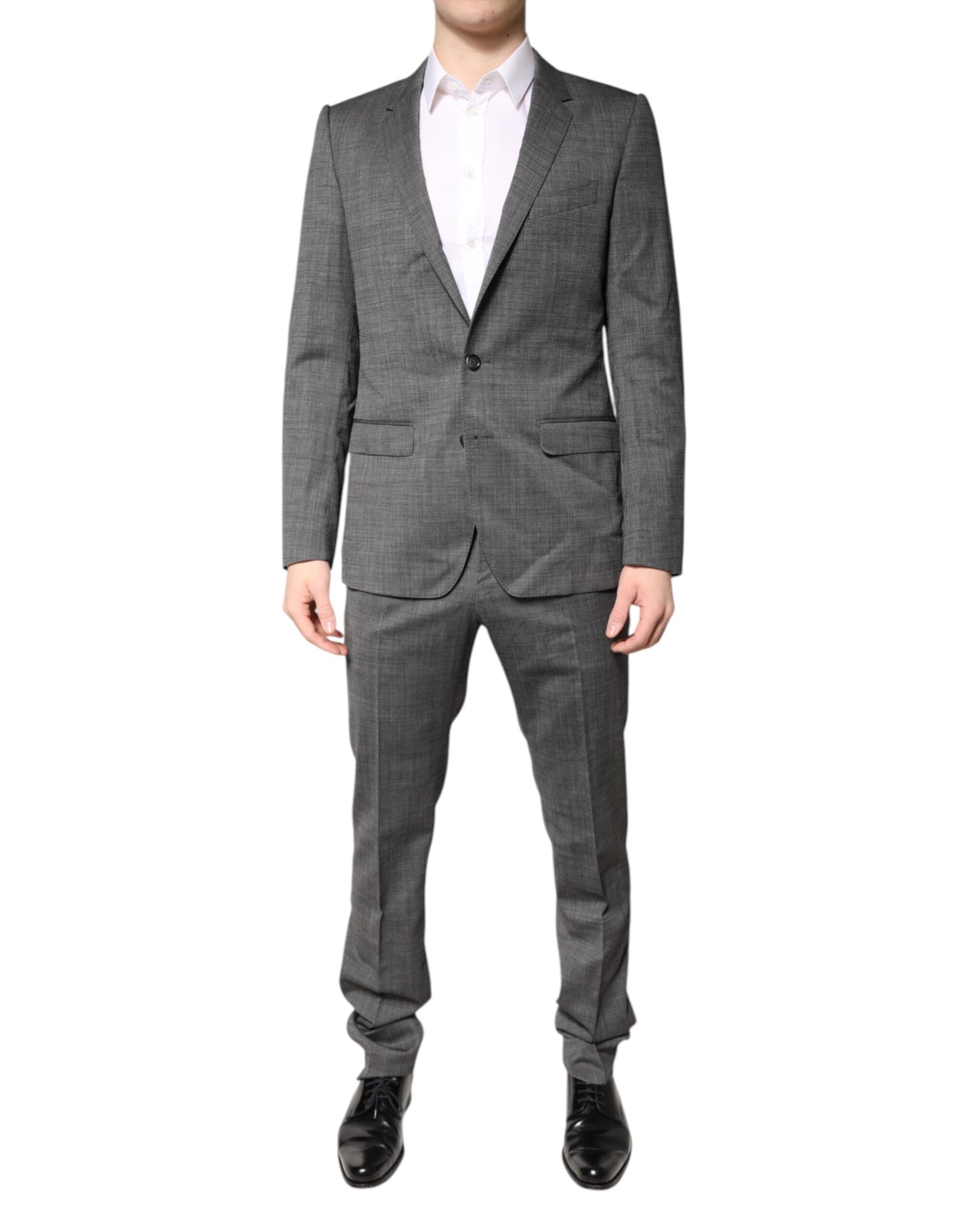 Costume 2 pièces simple boutonnage en laine grise Dolce &amp; Gabbana