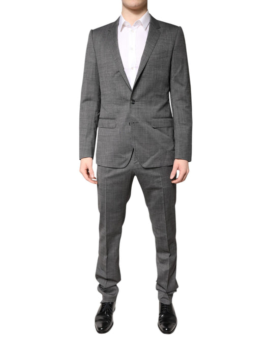 Costume 2 pièces simple boutonnage en laine grise Dolce &amp; Gabbana