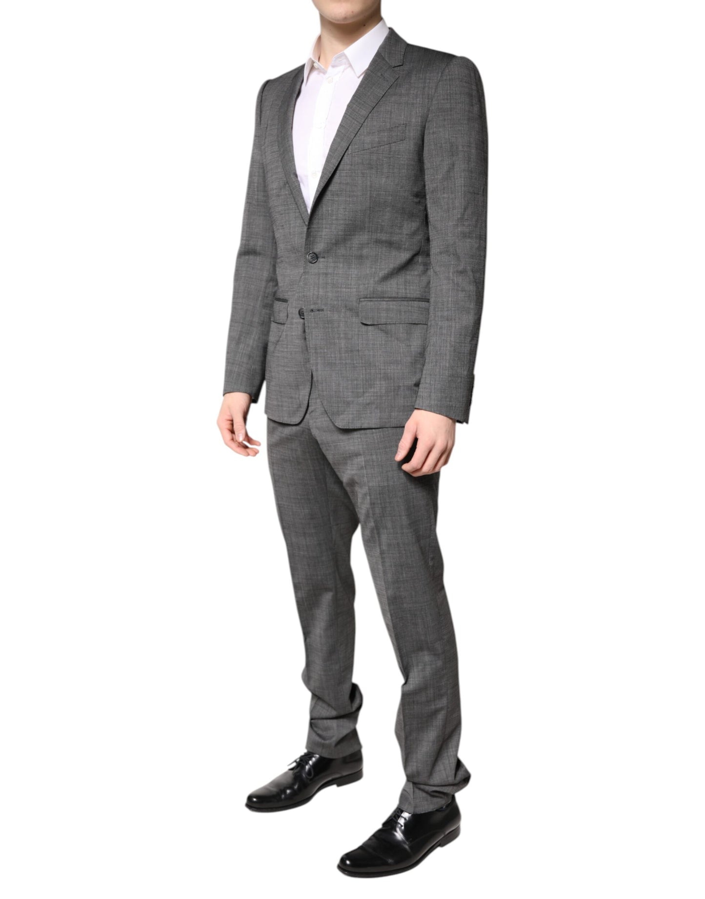Costume 2 pièces simple boutonnage en laine grise Dolce &amp; Gabbana