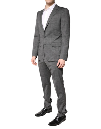Costume 2 pièces simple boutonnage en laine grise Dolce &amp; Gabbana