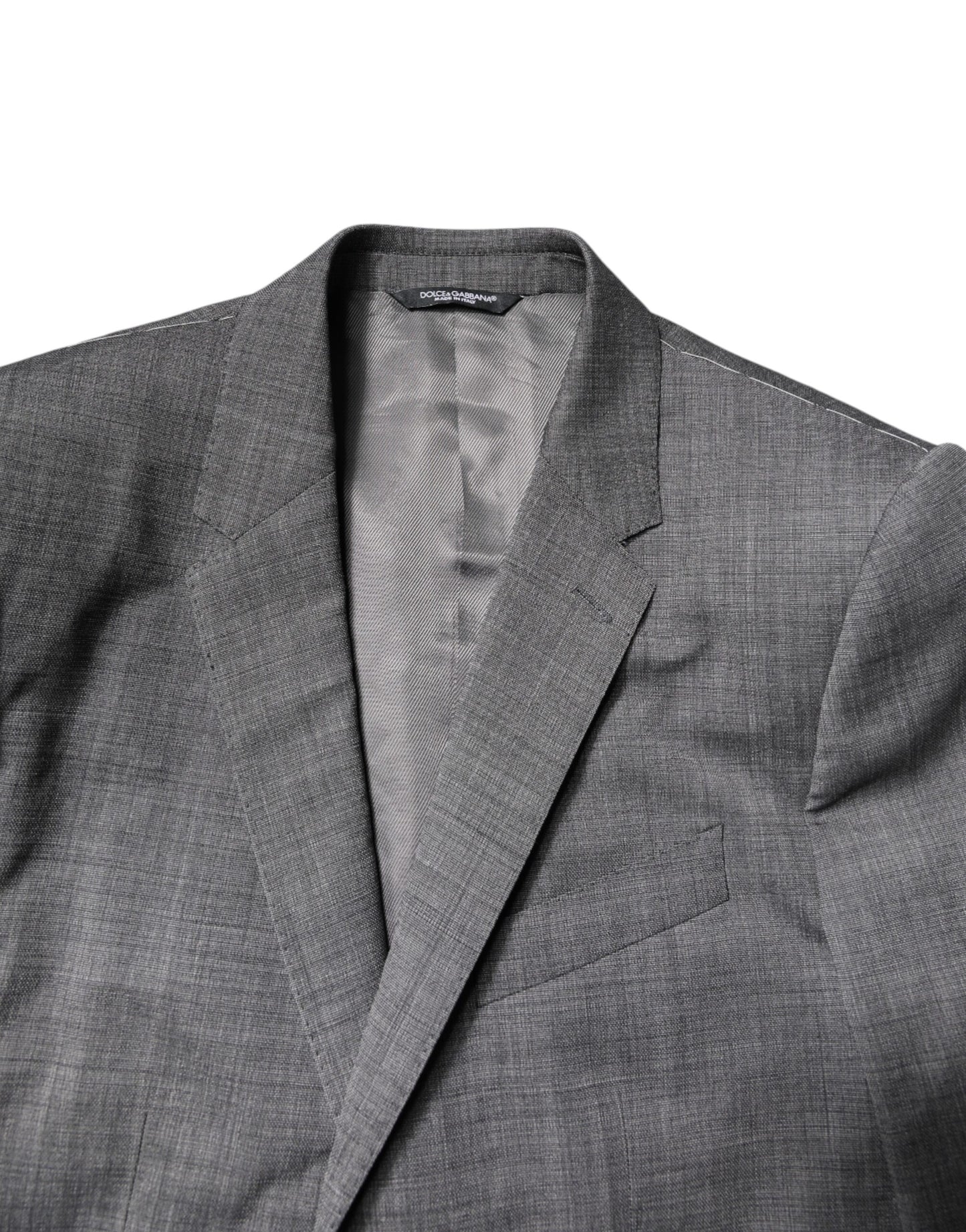 Costume 2 pièces simple boutonnage en laine grise Dolce &amp; Gabbana