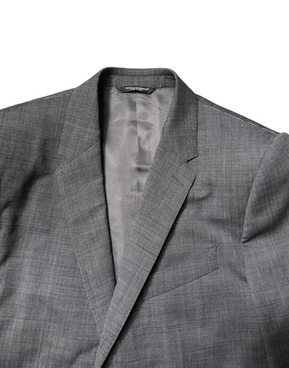 Costume 2 pièces simple boutonnage en laine grise Dolce &amp; Gabbana