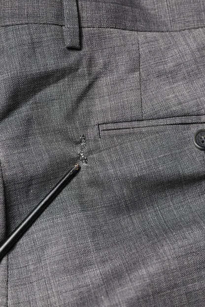 Costume 2 pièces simple boutonnage en laine grise Dolce &amp; Gabbana