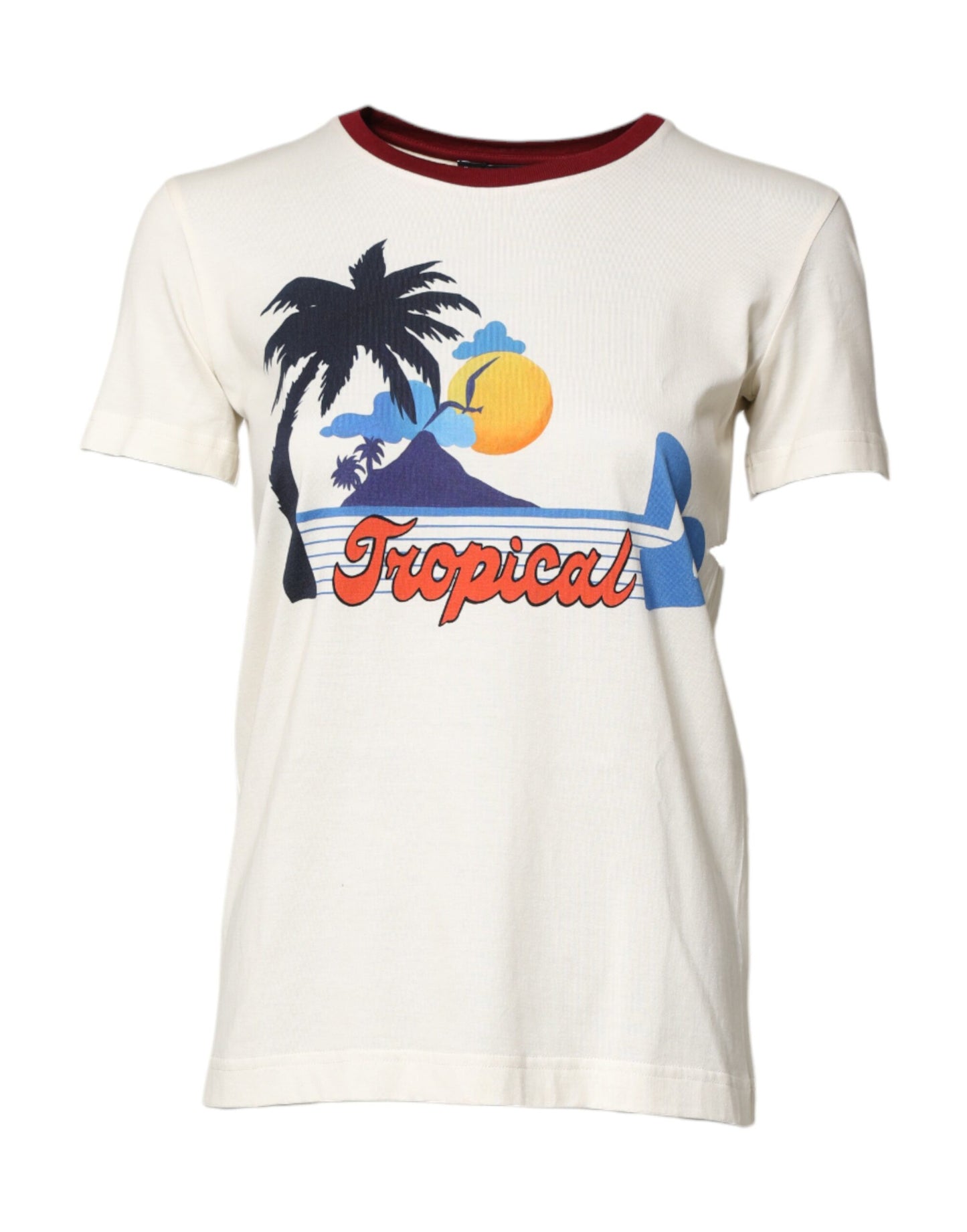 Dolce & Gabbana White Cotton Print Short Sleeves Top T-shirt by Dolce & Gabbana