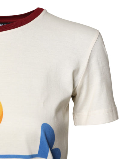 Dolce & Gabbana White Cotton Print Short Sleeves Top T-shirt by Dolce & Gabbana