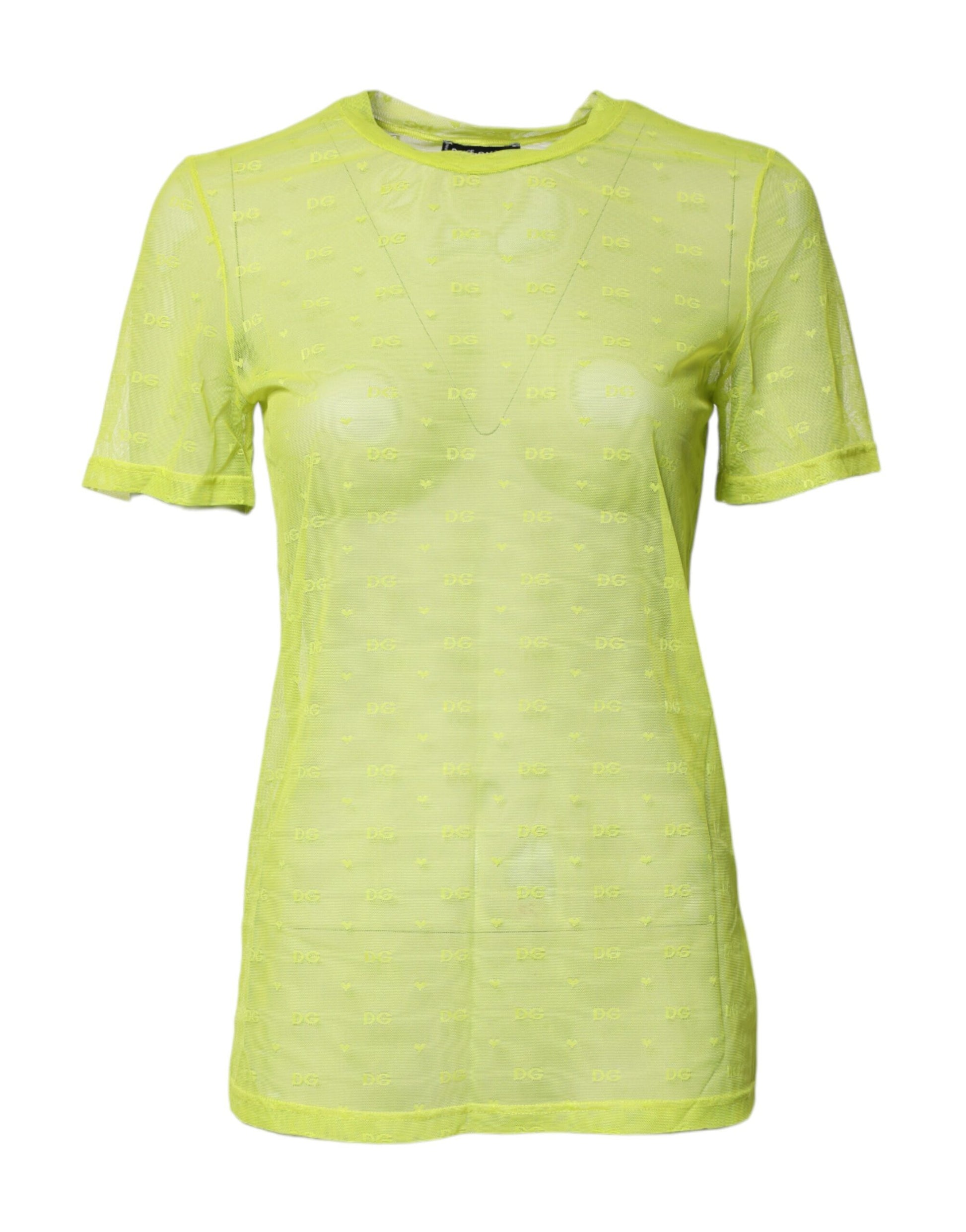 Dolce & Gabbana Green Nylon See Through Women Short Sleeves Top by Dolce & Gabbana