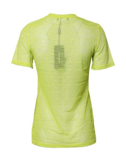 Dolce & Gabbana Green Nylon See Through Women Short Sleeves Top by Dolce & Gabbana