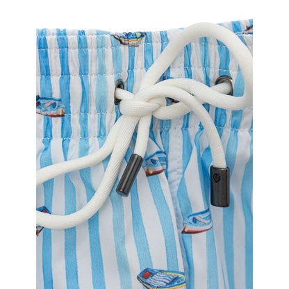 Maillot de bain en polyester bleu Canali