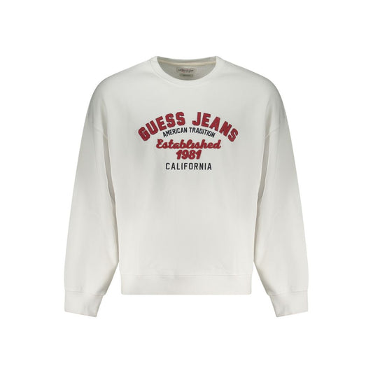 Guess Jeans White Cotton Men Sweater by Guess Jeans
