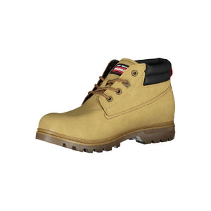 Stylish Carrera Beige Lace-Up Boots with Contrast Details