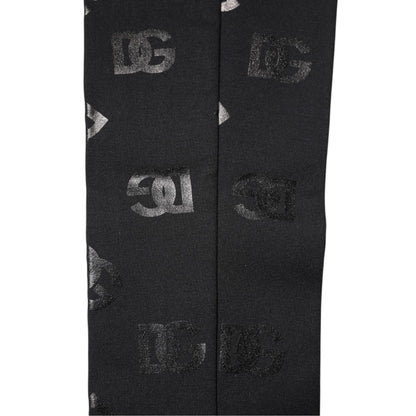 Dolce &amp; Gabbana Black DG Logo Monogram Wool Stretch Arm Sleeves