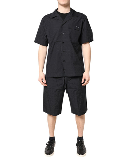 Dolce &amp; Gabbana Black Cotton Men Pajama Set Sleepwear