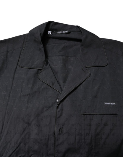 Dolce &amp; Gabbana Black Cotton Men Pajama Set Sleepwear