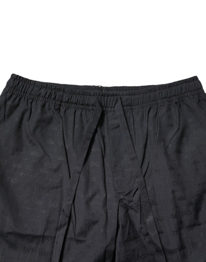Dolce &amp; Gabbana Black Cotton Men Pajama Set Sleepwear