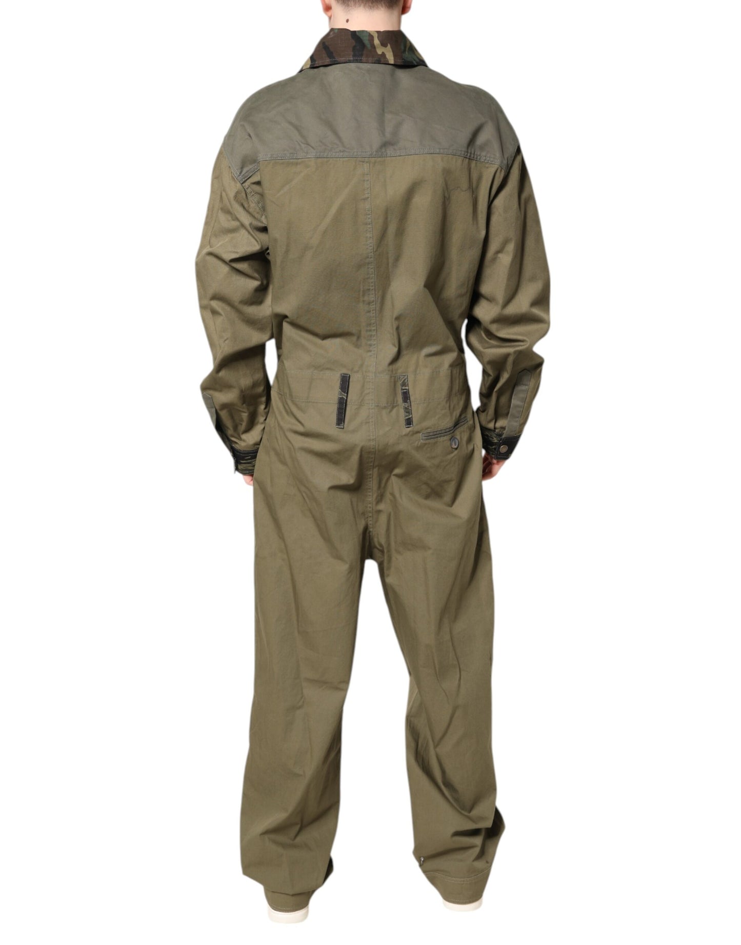 Dolce & Gabbana Brown Cotton Stretch Shirt Pants Casual Set by Dolce & Gabbana