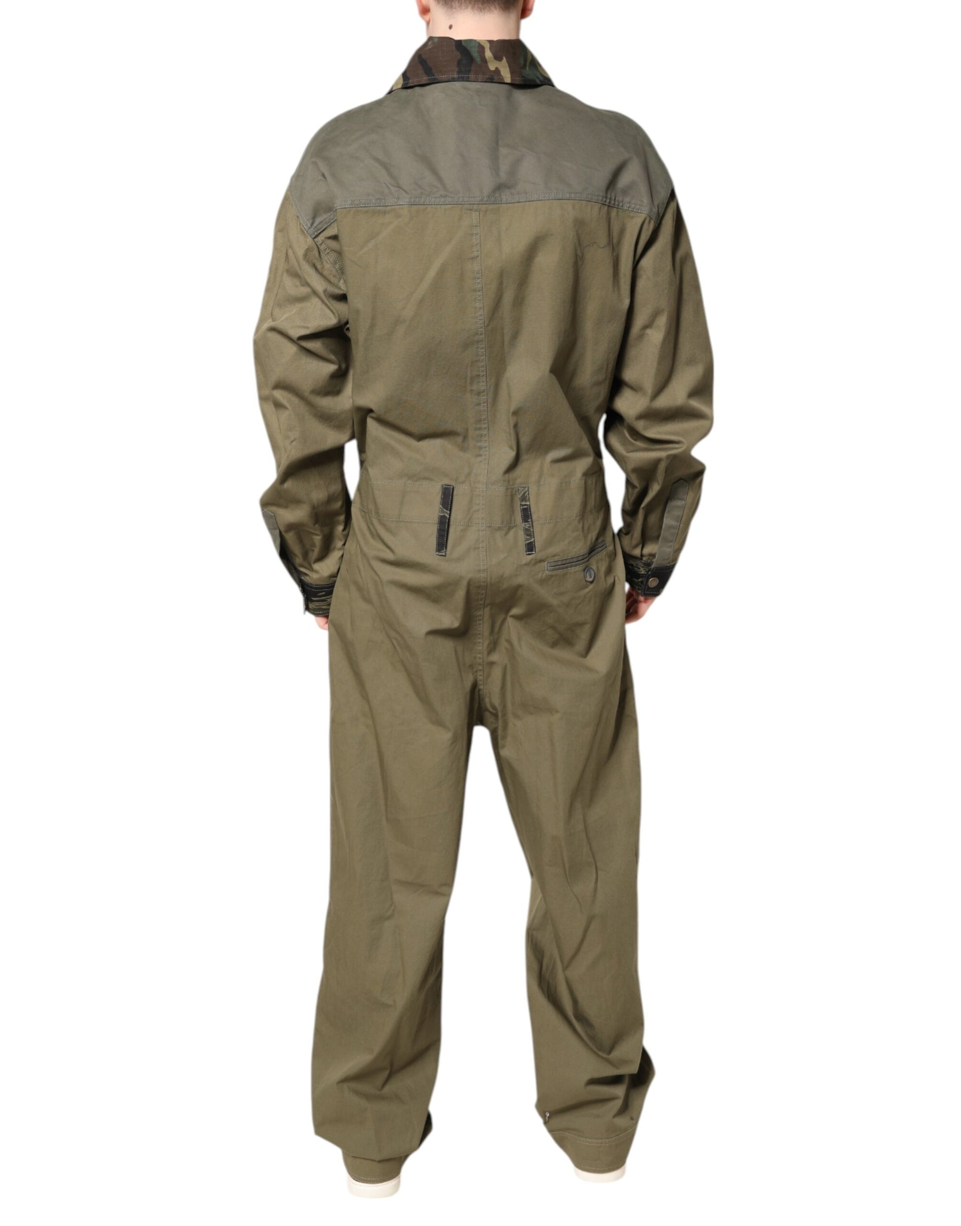 Dolce & Gabbana Brown Cotton Stretch Shirt Pants Casual Set by Dolce & Gabbana