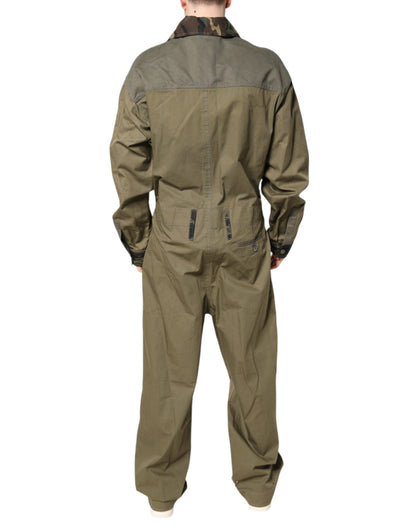 Dolce & Gabbana Brown Cotton Stretch Shirt Pants Casual Set by Dolce & Gabbana