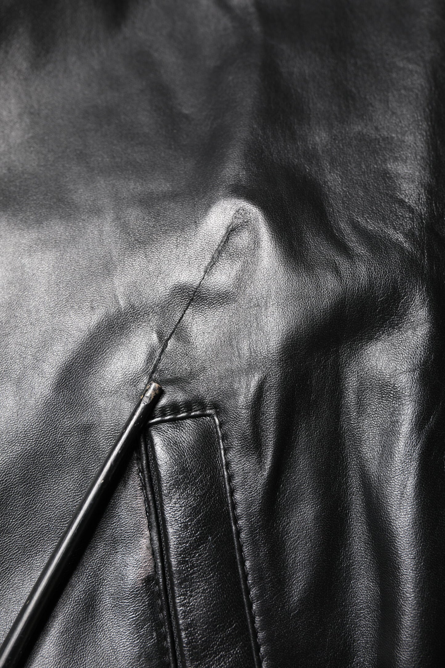 Dolce &amp; Gabbana Black Lambskin Leather Full Zip Biker Jacket