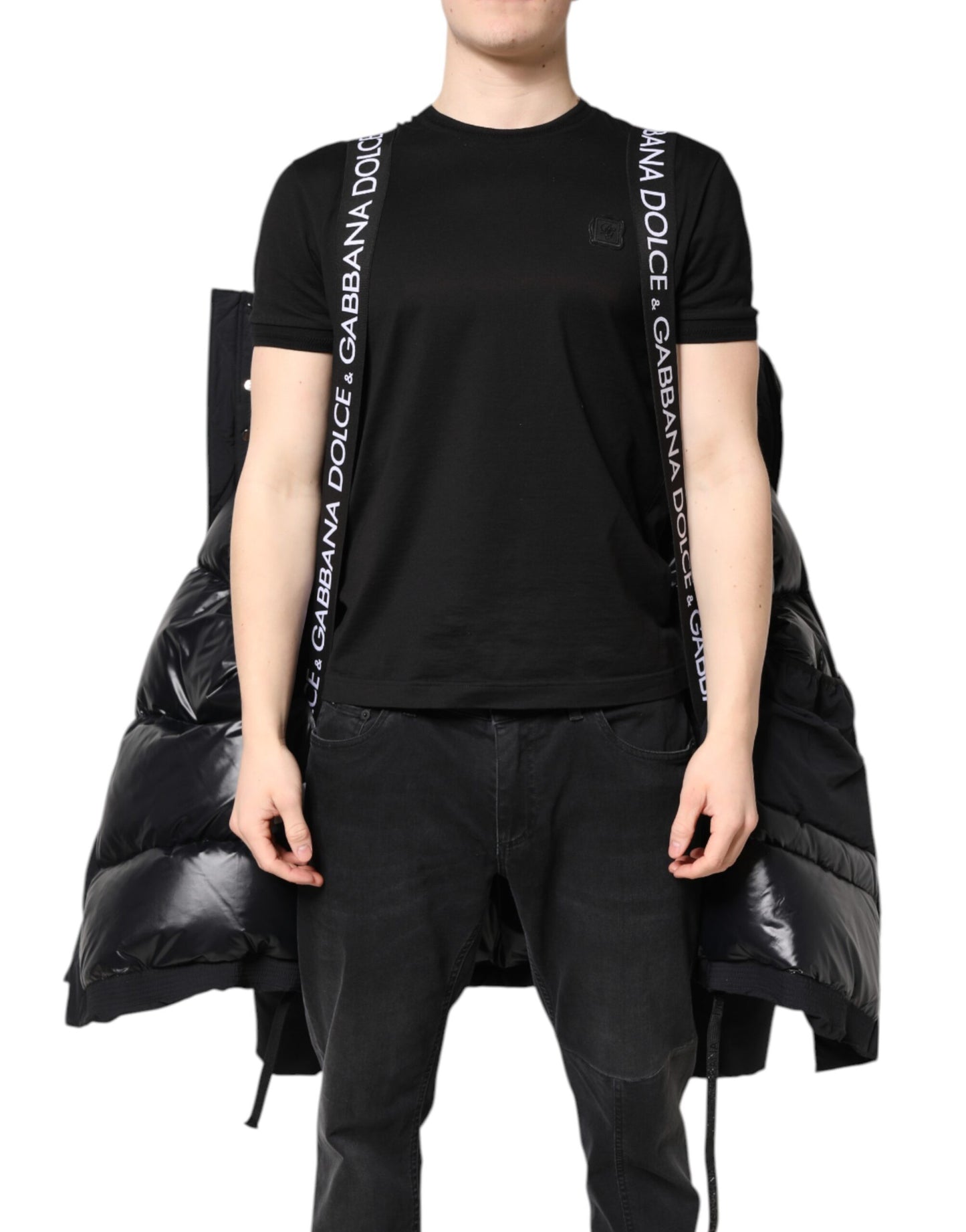 Dolce &amp; Gabbana Black Nylon Full Zip Hooded Parka Jacket