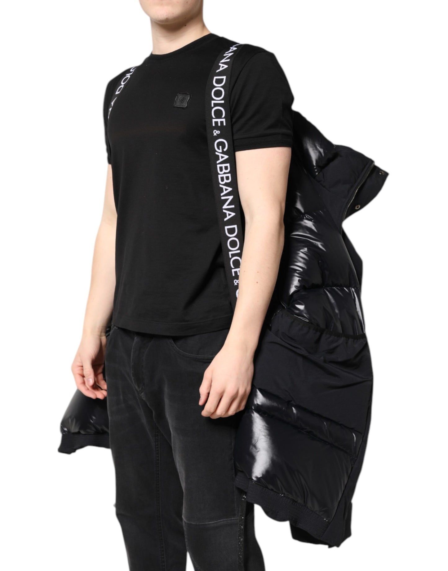 Dolce &amp; Gabbana Black Nylon Full Zip Hooded Parka Jacket