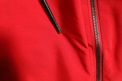 Dolce &amp; Gabbana Red White Nylon Full Zip Windbreaker Jacket