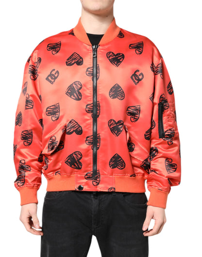 Dolce &amp; Gabbana Veste bomber zippée orange DG Heart pour homme