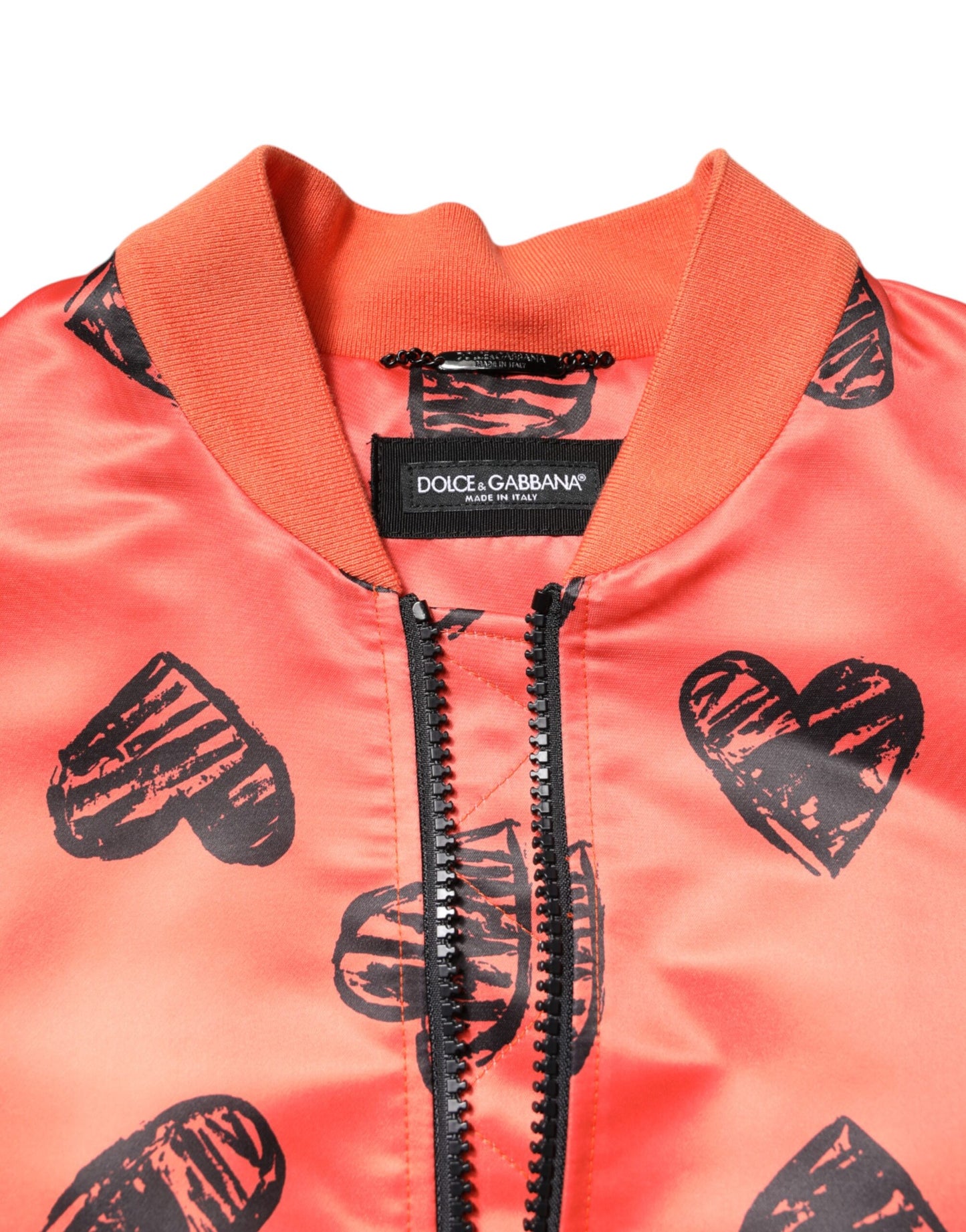 Dolce &amp; Gabbana Veste bomber zippée orange DG Heart pour homme