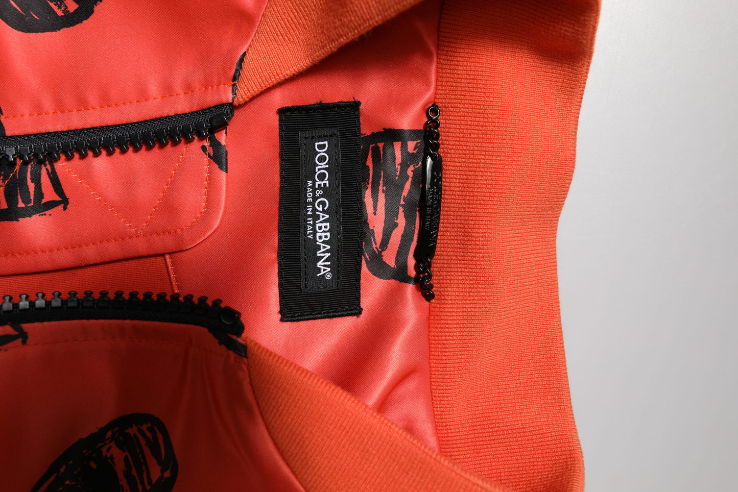 Dolce &amp; Gabbana Veste bomber zippée orange DG Heart pour homme