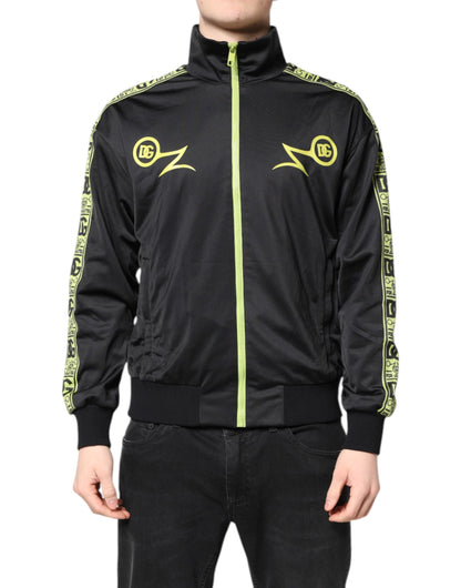 Dolce &amp; Gabbana Black Logo Turtleneck Zip Bomber Jacket