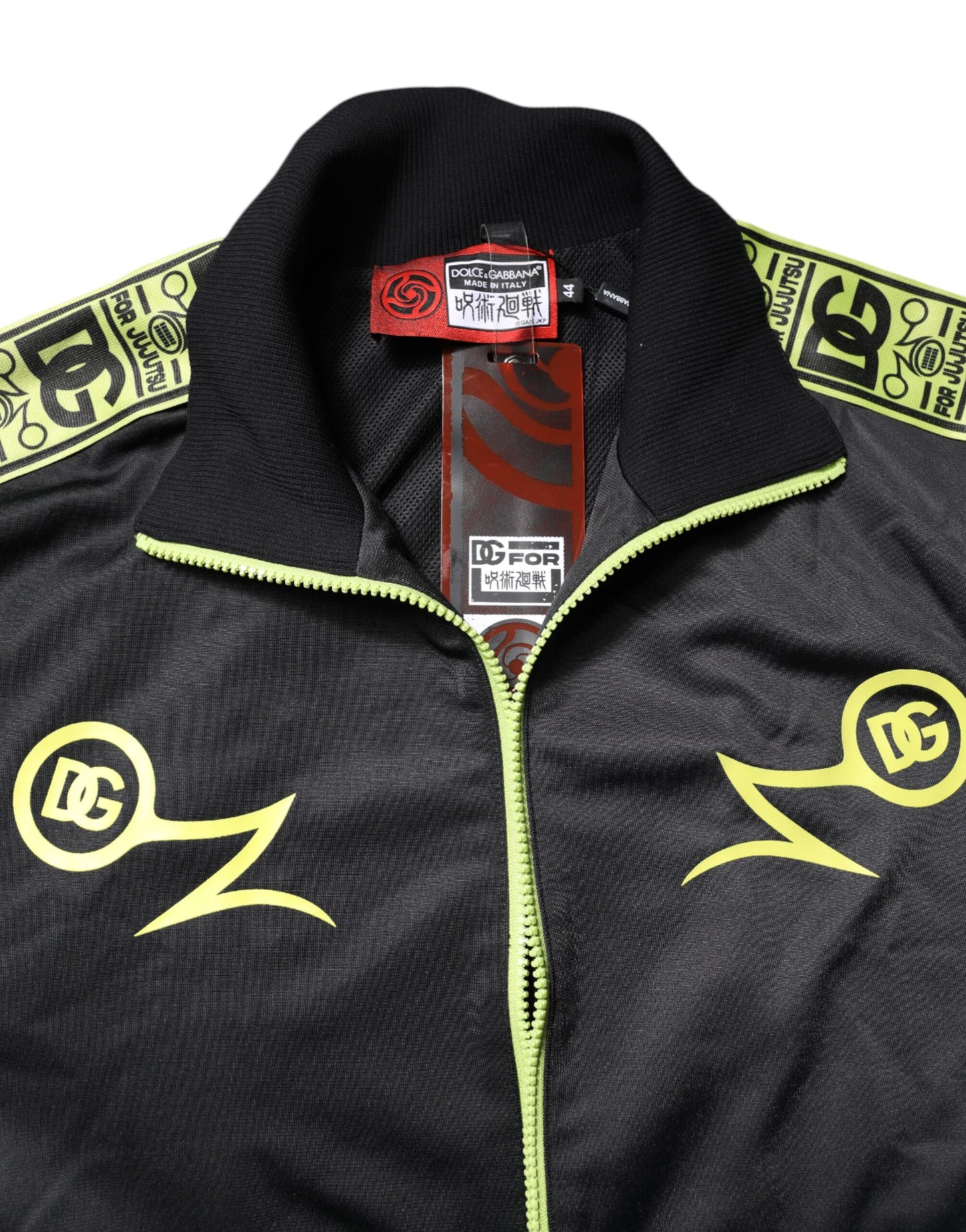 Dolce &amp; Gabbana Black Logo Turtleneck Zip Bomber Jacket