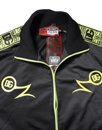 Dolce &amp; Gabbana Black Logo Turtleneck Zip Bomber Jacket