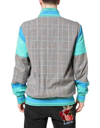 Dolce &amp; Gabbana Multicolor Plaid Full Zip Windbreaker Jacket