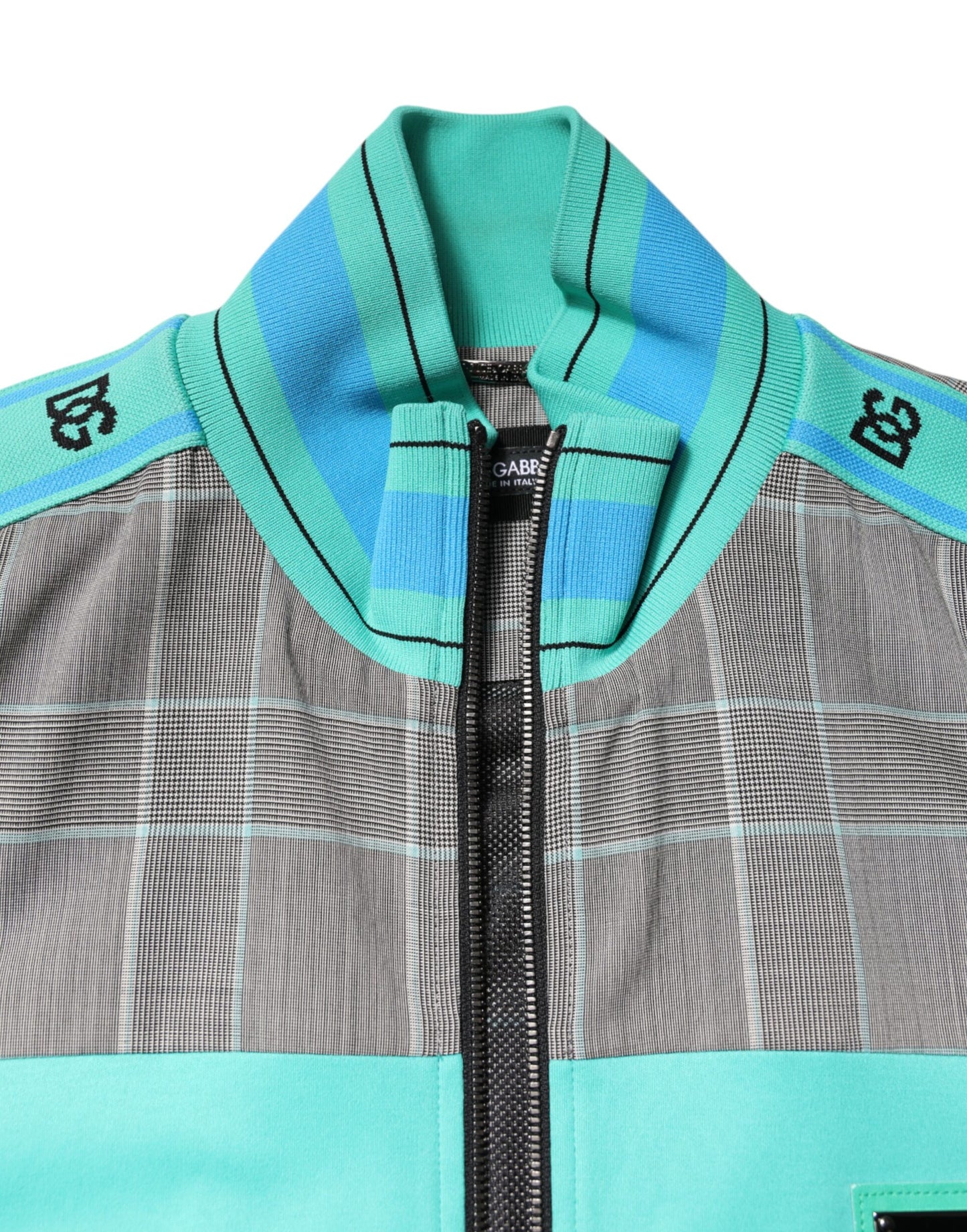 Dolce &amp; Gabbana Multicolor Plaid Full Zip Windbreaker Jacket