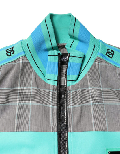 Dolce &amp; Gabbana Multicolor Plaid Full Zip Windbreaker Jacket