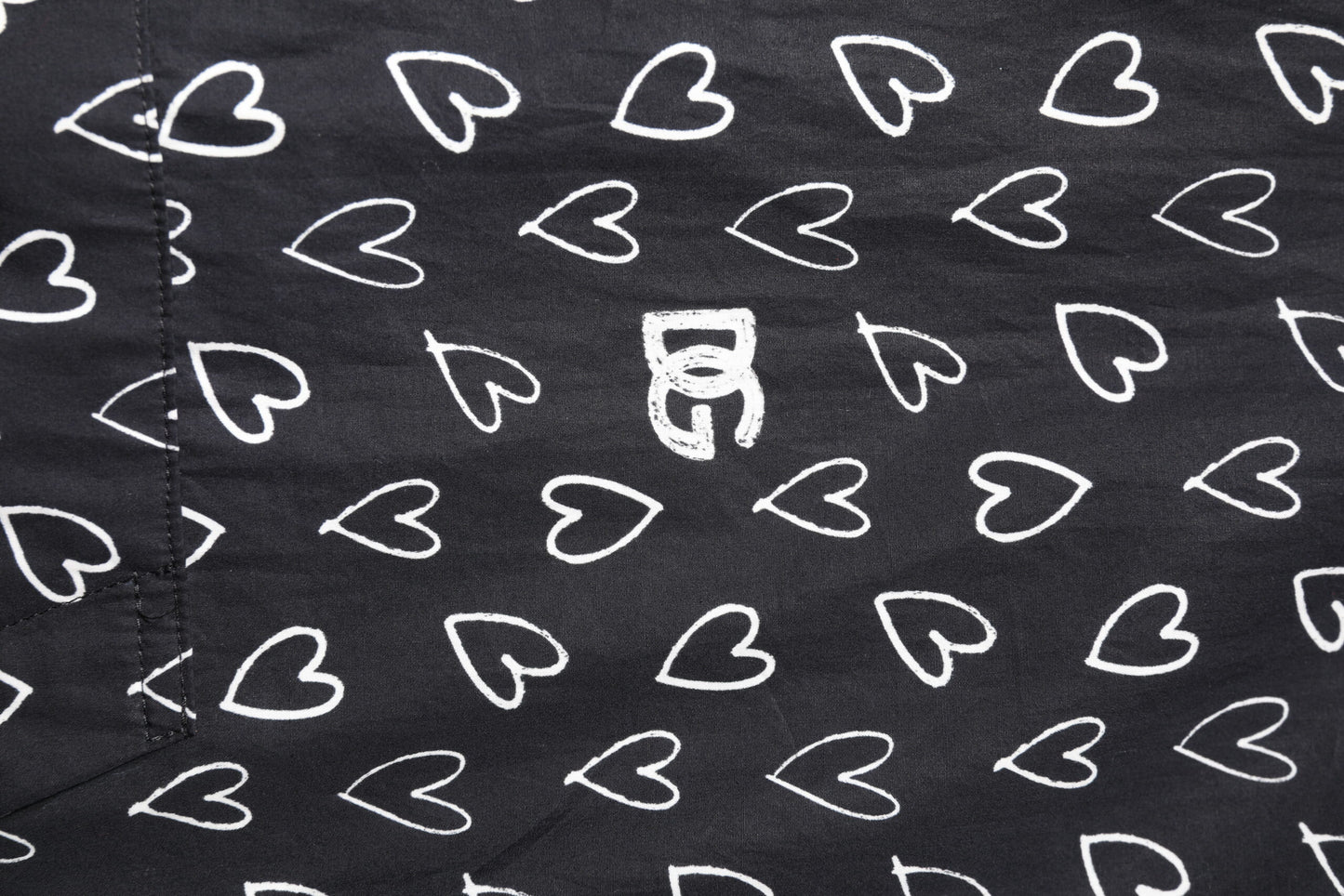 Dolce &amp; Gabbana Black Heart Print Hooded Windbreaker Jacket