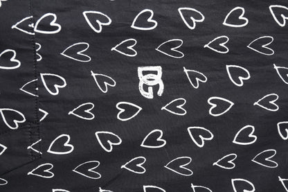 Dolce &amp; Gabbana Black Heart Print Hooded Windbreaker Jacket