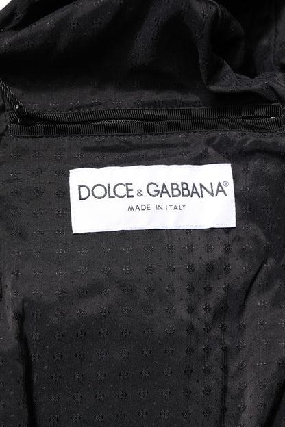 Dolce &amp; Gabbana Black Lambskin Leather Full Zip Biker Jacket