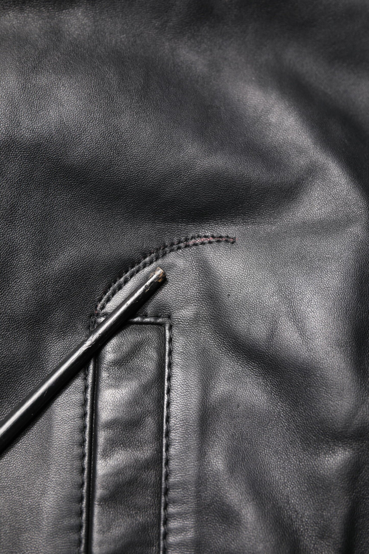 Dolce &amp; Gabbana Black Lambskin Leather Full Zip Biker Jacket