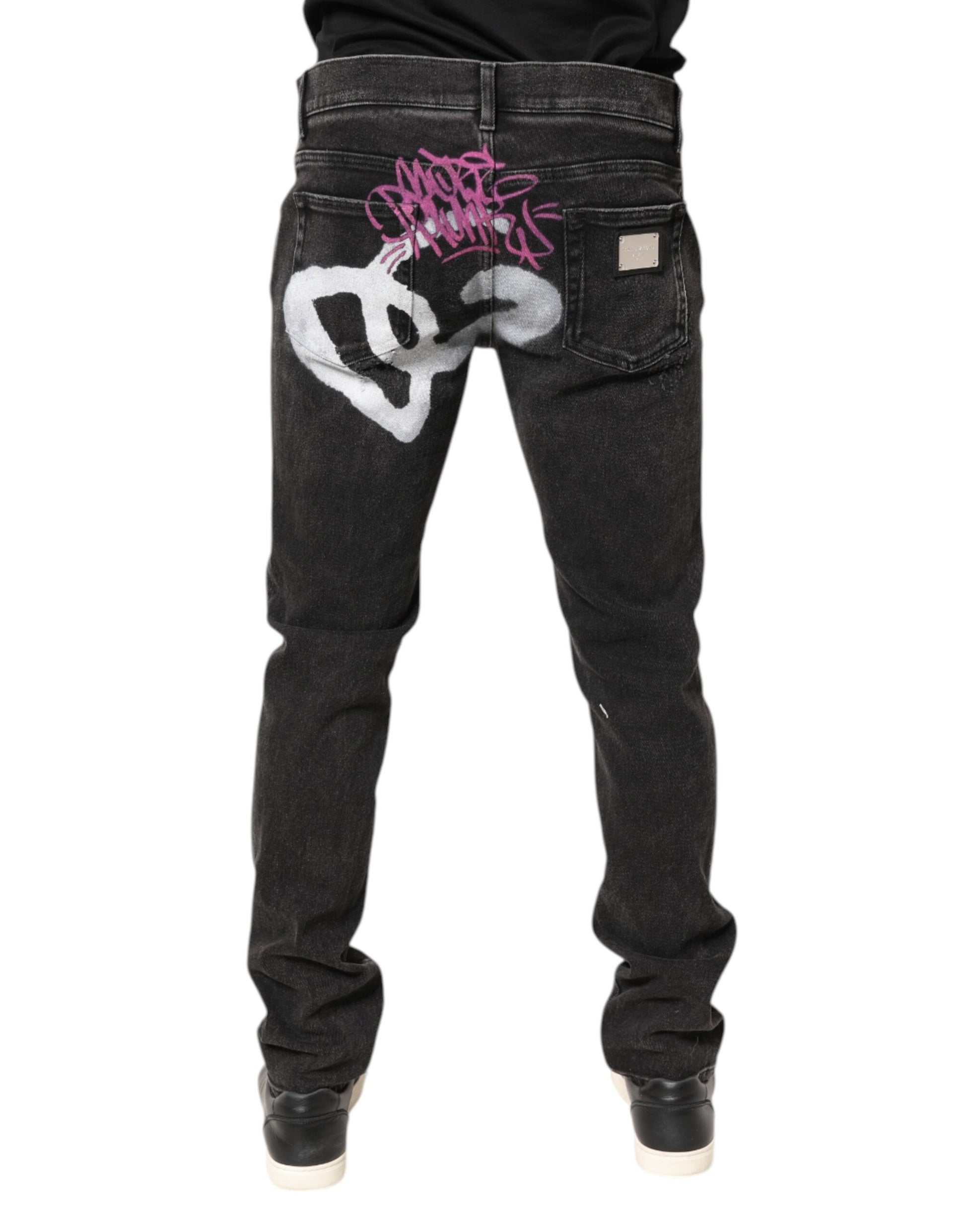 Dolce & Gabbana Gray Washed Cotton Skinny Denim Jeans by Dolce & Gabbana