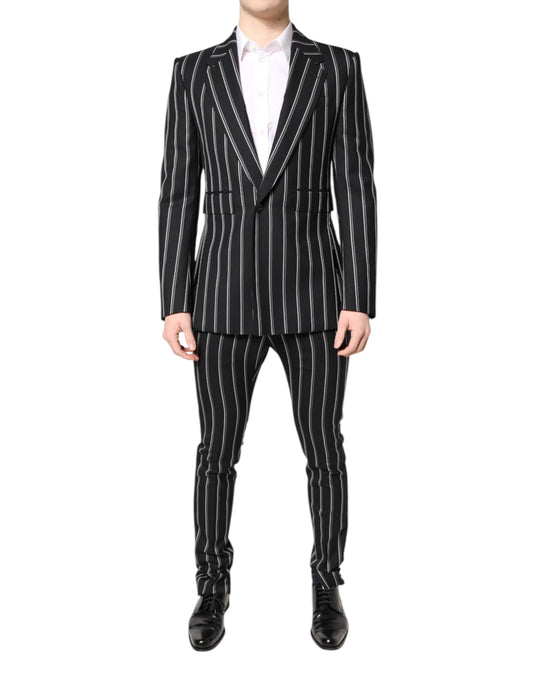 Costume 2 pièces formel Dolce &amp; Gabbana à rayures noires SICILIA