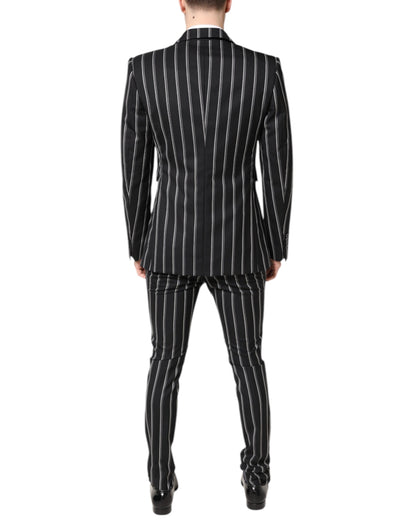 Costume 2 pièces formel Dolce &amp; Gabbana à rayures noires SICILIA