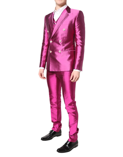 Costume croisé 3 pièces rose Dolce &amp; Gabbana SICILIA