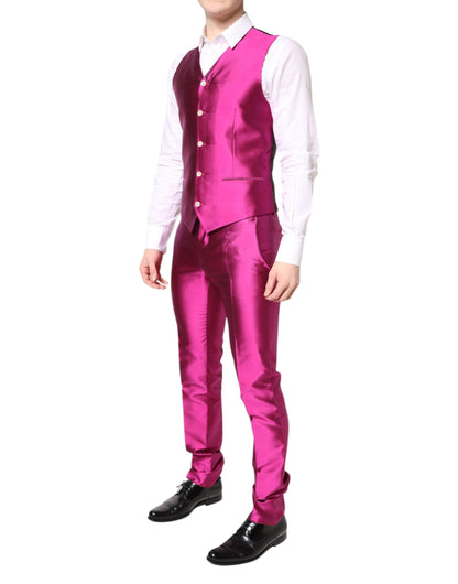 Costume croisé 3 pièces rose Dolce &amp; Gabbana SICILIA
