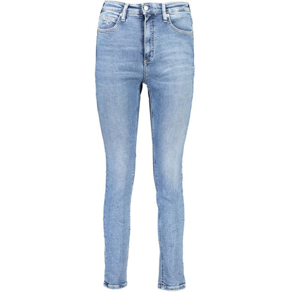 Calvin Klein Blue Cotton Women High Rise Skinny Jean by Calvin Klein
