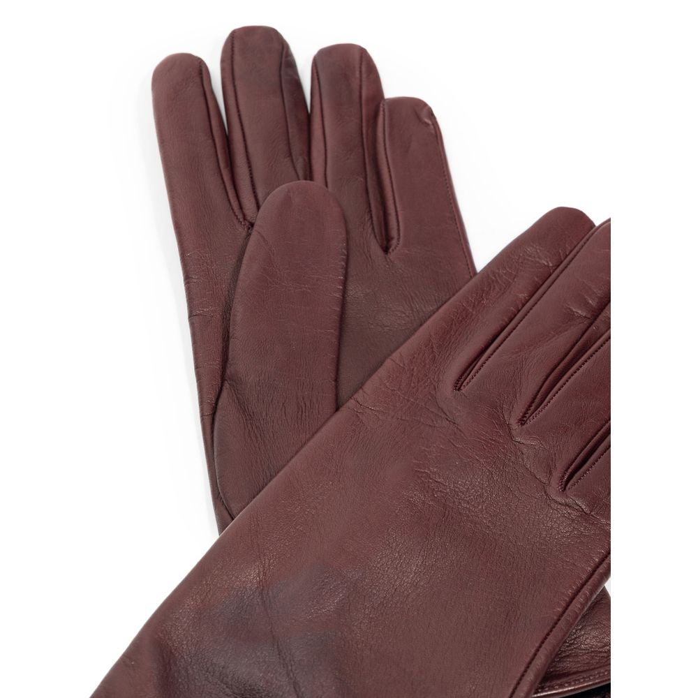 Dolce &amp; Gabbana Burgundy Leather Glove