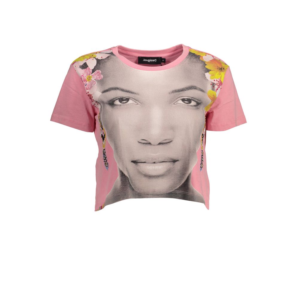 Desigual Pink Cotton Women T-Shirt by Desigual