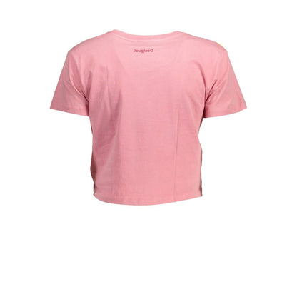 Desigual Pink Cotton Women T-Shirt by Desigual