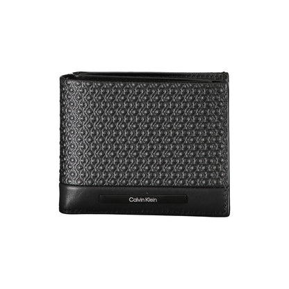 Portefeuille RFID élégant en cuir noir Calvin Klein