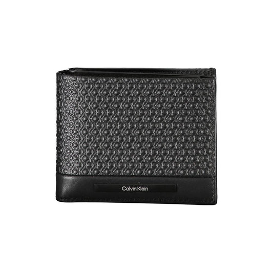 Portefeuille RFID élégant en cuir noir Calvin Klein
