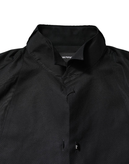 Emporio Armani Black Cotton Long Sleeves Men Formal Dress Shirt by Emporio Armani